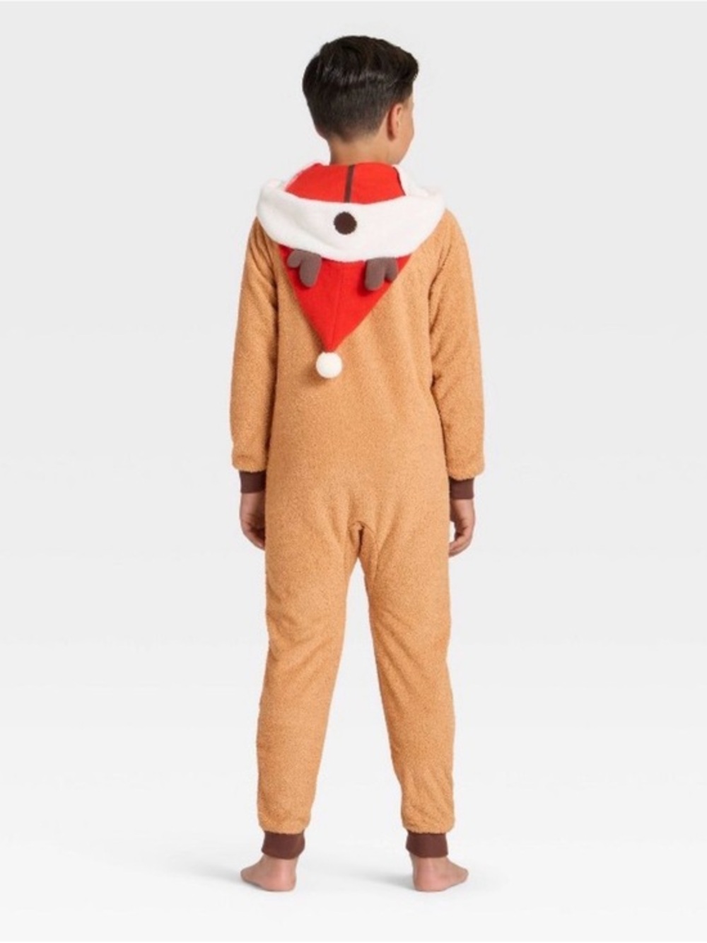 NWT Holiday Reindeer Jumpsuit Union Suit Pajamas Boy’s Kid’s size Large 10 12